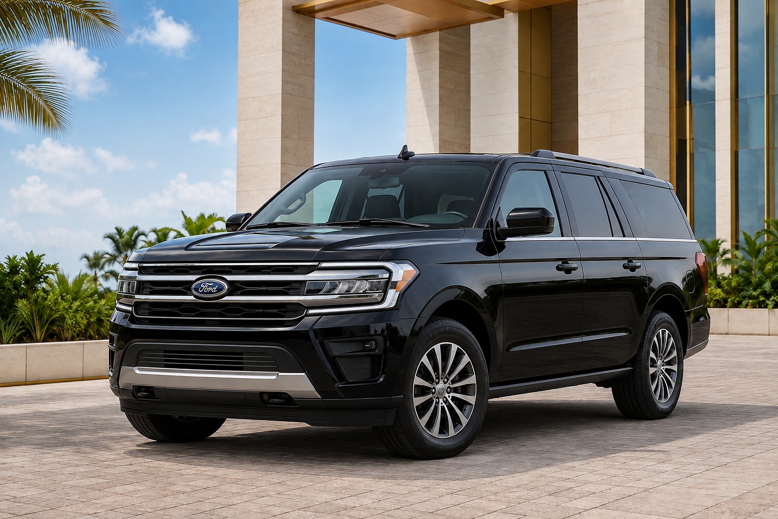 Black Ford Expedition SUV for private PortMiami cruise transportation